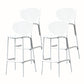 Contemporary Style Stackable Bar-stool Plastic Counter Bar Stool for Home White 4 Piece Set Bar Stool(30"H) Clearhalo 'Bar Furniture' 'Bar Stools' 'bar_stools' 'furn' 'furn_bar_stools' 'Furniture' 'furniture_bar_stools' 'Kitchen & Dining Furniture' 5042596