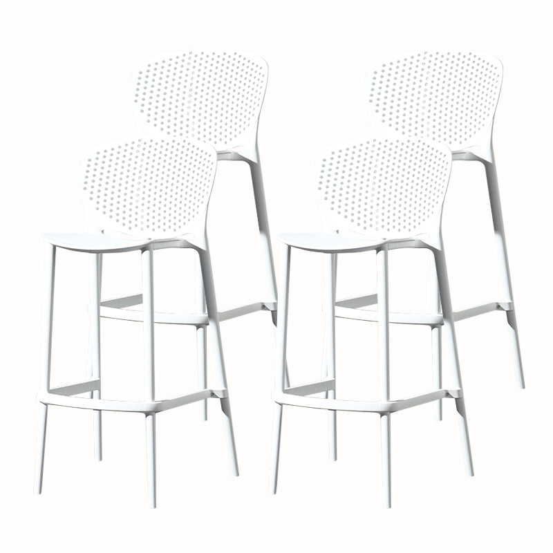 Contemporary Style Stackable Bar-stool Plastic Counter Bar Stool for Home White 4 Piece Set Bar Stool(30"H) Clearhalo 'Bar Furniture' 'Bar Stools' 'bar_stools' 'furn' 'furn_bar_stools' 'Furniture' 'furniture_bar_stools' 'Kitchen & Dining Furniture' 5042596