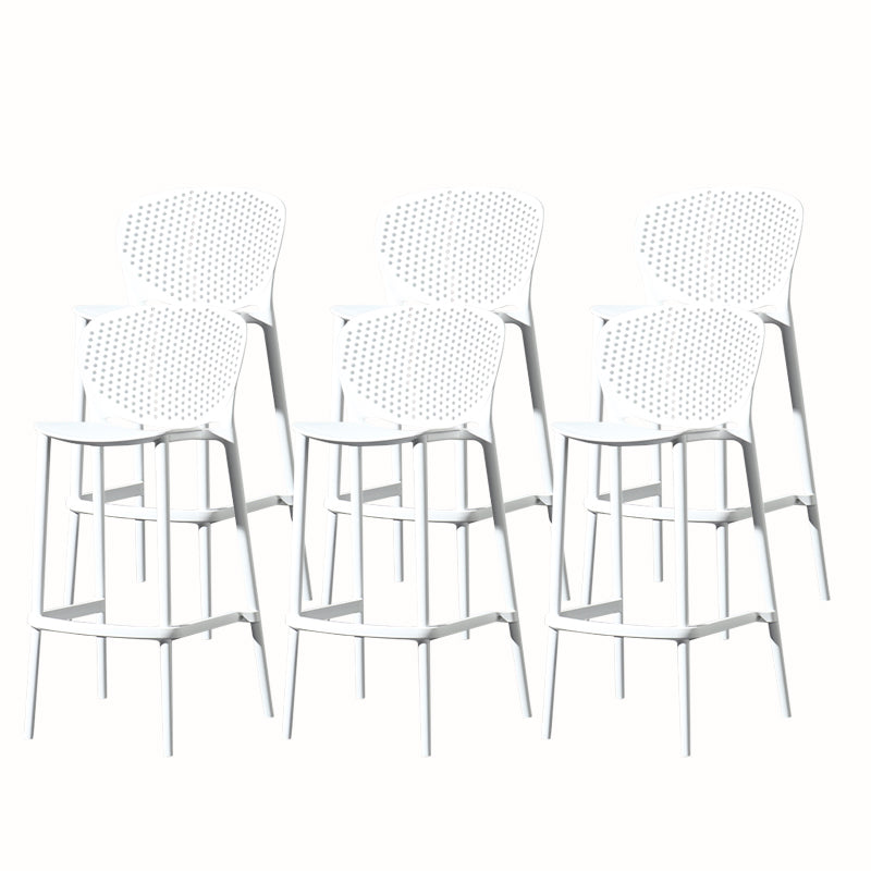 Contemporary Style Stackable Bar-stool Plastic Counter Bar Stool for Home White 6 Piece Set Bar Stool(30"H) Clearhalo 'Bar Furniture' 'Bar Stools' 'bar_stools' 'furn' 'furn_bar_stools' 'Furniture' 'furniture_bar_stools' 'Kitchen & Dining Furniture' 5042598