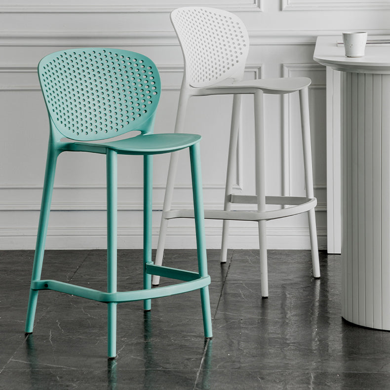 Contemporary Style Stackable Bar-stool Plastic Counter Bar Stool for Home Clearhalo 'Bar Furniture' 'Bar Stools' 'bar_stools' 'furn' 'furn_bar_stools' 'Furniture' 'furniture_bar_stools' 'Kitchen & Dining Furniture' 5042599