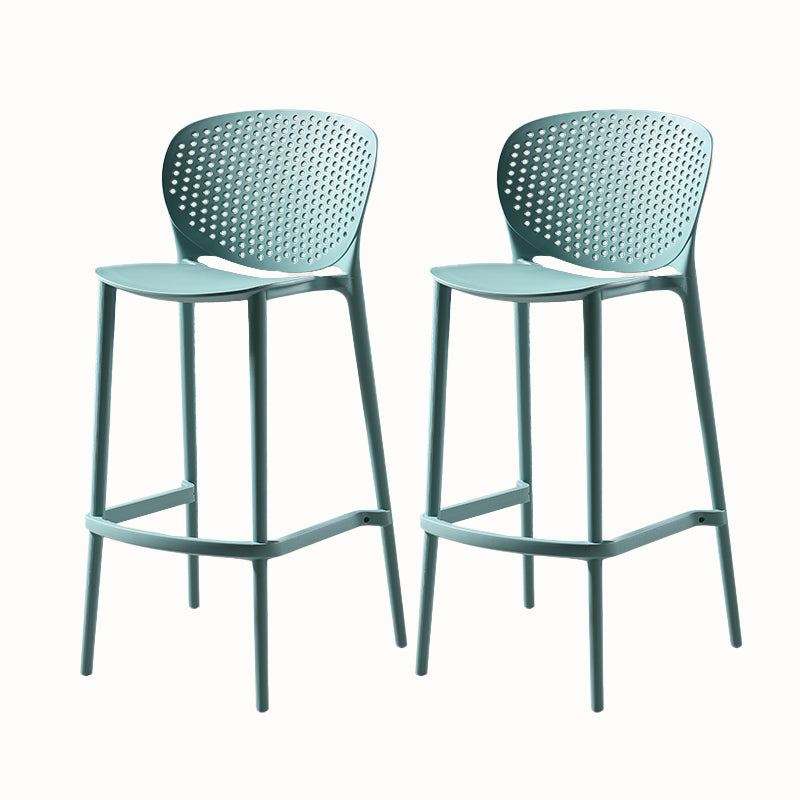Contemporary Style Stackable Bar-stool Plastic Counter Bar Stool for Home Turquoise 2 Piece Set Bar Stool(30"H) Clearhalo 'Bar Furniture' 'Bar Stools' 'bar_stools' 'furn' 'furn_bar_stools' 'Furniture' 'furniture_bar_stools' 'Kitchen & Dining Furniture' 5042601