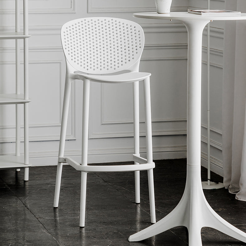 Contemporary Style Stackable Bar-stool Plastic Counter Bar Stool for Home Clearhalo 'Bar Furniture' 'Bar Stools' 'bar_stools' 'furn' 'furn_bar_stools' 'Furniture' 'furniture_bar_stools' 'Kitchen & Dining Furniture' 5042602