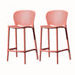 Contemporary Style Stackable Bar-stool Plastic Counter Bar Stool for Home Red 2 Piece Set Counter Stool(26"H) Clearhalo 'Bar Furniture' 'Bar Stools' 'bar_stools' 'furn' 'furn_bar_stools' 'Furniture' 'furniture_bar_stools' 'Kitchen & Dining Furniture' 5042608