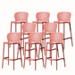 Contemporary Style Stackable Bar-stool Plastic Counter Bar Stool for Home Red 8 Piece Set Bar Stool(30"H) Clearhalo 'Bar Furniture' 'Bar Stools' 'bar_stools' 'furn' 'furn_bar_stools' 'Furniture' 'furniture_bar_stools' 'Kitchen & Dining Furniture' 5042615
