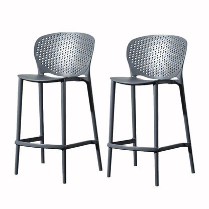 Contemporary Style Stackable Bar-stool Plastic Counter Bar Stool for Home Black-Gray 2 Piece Set Counter Stool(26"H) Clearhalo 'Bar Furniture' 'Bar Stools' 'bar_stools' 'furn' 'furn_bar_stools' 'Furniture' 'furniture_bar_stools' 'Kitchen & Dining Furniture' 5042616