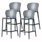 Contemporary Style Stackable Bar-stool Plastic Counter Bar Stool for Home Black-Gray 4 Piece Set Counter Stool(26"H) Clearhalo 'Bar Furniture' 'Bar Stools' 'bar_stools' 'furn' 'furn_bar_stools' 'Furniture' 'furniture_bar_stools' 'Kitchen & Dining Furniture' 5042617