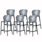 Contemporary Style Stackable Bar-stool Plastic Counter Bar Stool for Home Black-Gray 6 Piece Set Counter Stool(26"H) Clearhalo 'Bar Furniture' 'Bar Stools' 'bar_stools' 'furn' 'furn_bar_stools' 'Furniture' 'furniture_bar_stools' 'Kitchen & Dining Furniture' 5042618