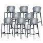 Contemporary Style Stackable Bar-stool Plastic Counter Bar Stool for Home Black-Gray 8 Piece Set Counter Stool(26"H) Clearhalo 'Bar Furniture' 'Bar Stools' 'bar_stools' 'furn' 'furn_bar_stools' 'Furniture' 'furniture_bar_stools' 'Kitchen & Dining Furniture' 5042619