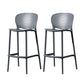 Contemporary Style Stackable Bar-stool Plastic Counter Bar Stool for Home Black-Gray 2 Piece Set Bar Stool(30"H) Clearhalo 'Bar Furniture' 'Bar Stools' 'bar_stools' 'furn' 'furn_bar_stools' 'Furniture' 'furniture_bar_stools' 'Kitchen & Dining Furniture' 5042620