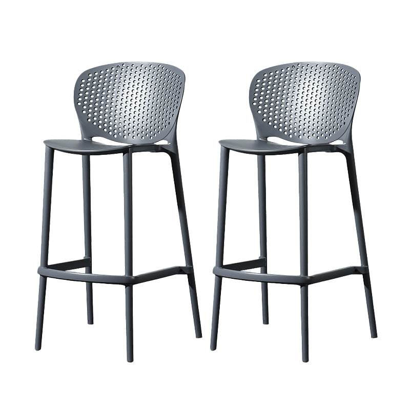 Contemporary Style Stackable Bar-stool Plastic Counter Bar Stool for Home Black-Gray 2 Piece Set Bar Stool(30"H) Clearhalo 'Bar Furniture' 'Bar Stools' 'bar_stools' 'furn' 'furn_bar_stools' 'Furniture' 'furniture_bar_stools' 'Kitchen & Dining Furniture' 5042620