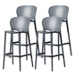 Contemporary Style Stackable Bar-stool Plastic Counter Bar Stool for Home Black-Gray 4 Piece Set Bar Stool(30"H) Clearhalo 'Bar Furniture' 'Bar Stools' 'bar_stools' 'furn' 'furn_bar_stools' 'Furniture' 'furniture_bar_stools' 'Kitchen & Dining Furniture' 5042621