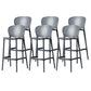 Contemporary Style Stackable Bar-stool Plastic Counter Bar Stool for Home Black-Gray 6 Piece Set Bar Stool(30"H) Clearhalo 'Bar Furniture' 'Bar Stools' 'bar_stools' 'furn' 'furn_bar_stools' 'Furniture' 'furniture_bar_stools' 'Kitchen & Dining Furniture' 5042622