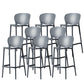 Contemporary Style Stackable Bar-stool Plastic Counter Bar Stool for Home Black-Gray 8 Piece Set Bar Stool(30"H) Clearhalo 'Bar Furniture' 'Bar Stools' 'bar_stools' 'furn' 'furn_bar_stools' 'Furniture' 'furniture_bar_stools' 'Kitchen & Dining Furniture' 5042623