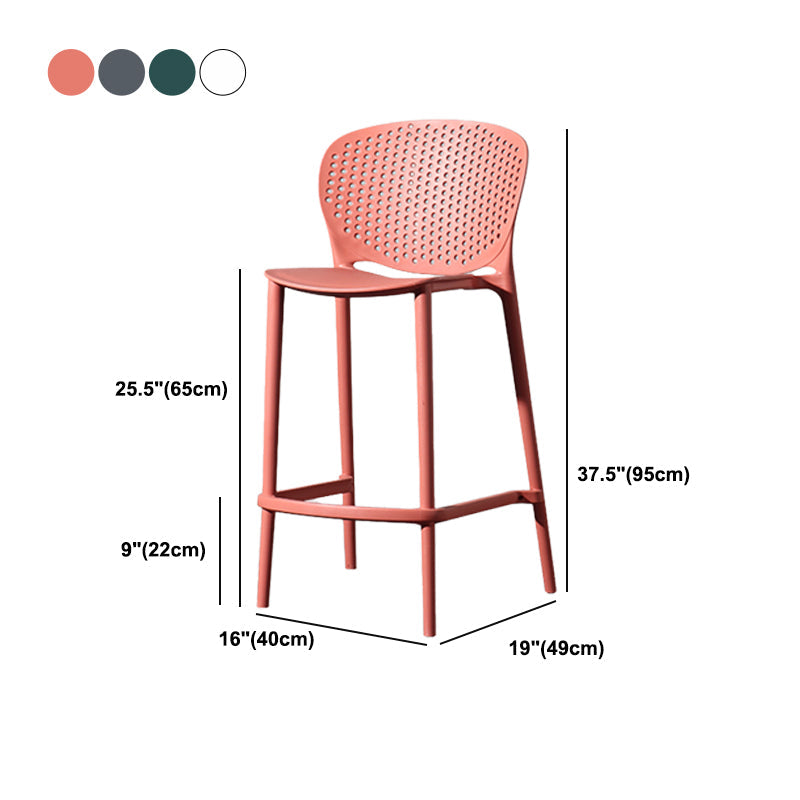 Contemporary Style Stackable Bar-stool Plastic Counter Bar Stool for Home Clearhalo 'Bar Furniture' 'Bar Stools' 'bar_stools' 'furn' 'furn_bar_stools' 'Furniture' 'furniture_bar_stools' 'Kitchen & Dining Furniture' 5042624