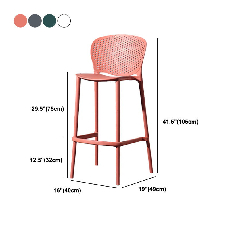 Contemporary Style Stackable Bar-stool Plastic Counter Bar Stool for Home Clearhalo 'Bar Furniture' 'Bar Stools' 'bar_stools' 'furn' 'furn_bar_stools' 'Furniture' 'furniture_bar_stools' 'Kitchen & Dining Furniture' 5042625