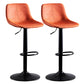 Home Modern Adjustable Height Stool Matte Finish Leather Barstool Orange 2 Piece Set Clearhalo 'Bar Furniture' 'Bar Stools' 'bar_stools' 'furn' 'furn_bar_stools' 'Furniture' 'furniture_bar_stools' 'Kitchen & Dining Furniture' 5042627