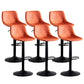 Home Modern Adjustable Height Stool Matte Finish Leather Barstool Orange 6 Piece Set Clearhalo 'Bar Furniture' 'Bar Stools' 'bar_stools' 'furn' 'furn_bar_stools' 'Furniture' 'furniture_bar_stools' 'Kitchen & Dining Furniture' 5042631
