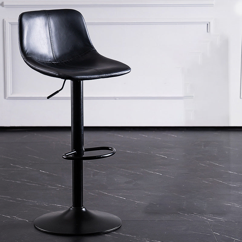 Home Modern Adjustable Height Stool Matte Finish Leather Barstool Clearhalo 'Bar Furniture' 'Bar Stools' 'bar_stools' 'furn' 'furn_bar_stools' 'Furniture' 'furniture_bar_stools' 'Kitchen & Dining Furniture' 5042632