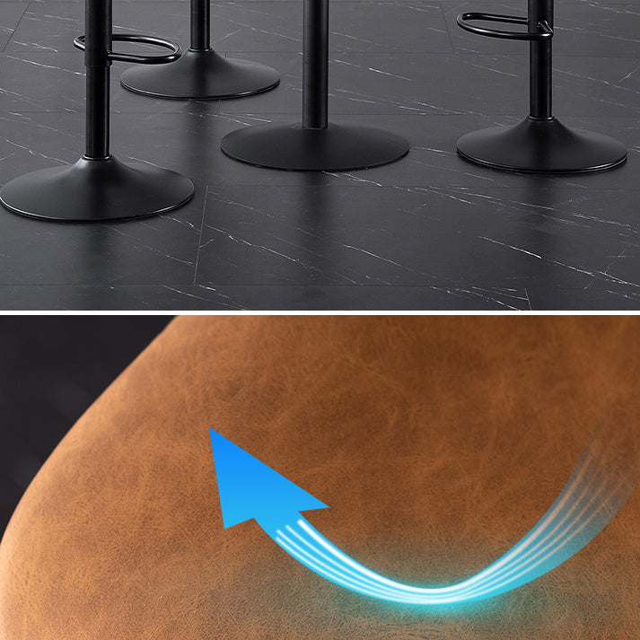 Home Modern Adjustable Height Stool Matte Finish Leather Barstool Clearhalo 'Bar Furniture' 'Bar Stools' 'bar_stools' 'furn' 'furn_bar_stools' 'Furniture' 'furniture_bar_stools' 'Kitchen & Dining Furniture' 5042639