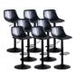 Home Modern Adjustable Height Stool Matte Finish Leather Barstool Matte Black 8 Piece Set Clearhalo 'Bar Furniture' 'Bar Stools' 'bar_stools' 'furn' 'furn_bar_stools' 'Furniture' 'furniture_bar_stools' 'Kitchen & Dining Furniture' 5042640