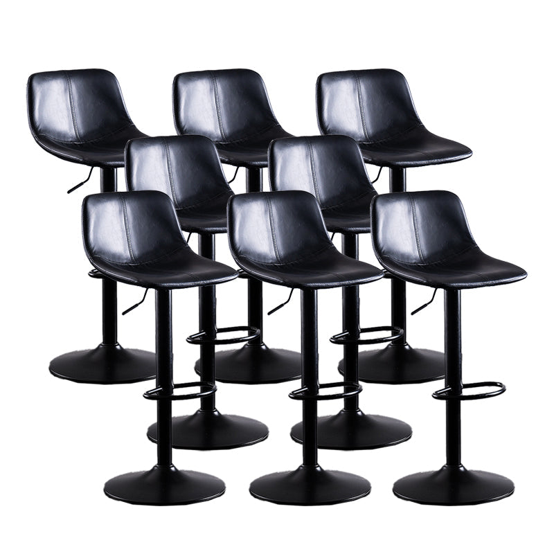 Home Modern Adjustable Height Stool Matte Finish Leather Barstool Matte Black 8 Piece Set Clearhalo 'Bar Furniture' 'Bar Stools' 'bar_stools' 'furn' 'furn_bar_stools' 'Furniture' 'furniture_bar_stools' 'Kitchen & Dining Furniture' 5042640