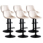 Home Modern Adjustable Height Stool Matte Finish Leather Barstool Off-White 6 Piece Set Clearhalo 'Bar Furniture' 'Bar Stools' 'bar_stools' 'furn' 'furn_bar_stools' 'Furniture' 'furniture_bar_stools' 'Kitchen & Dining Furniture' 5042646