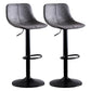 Home Modern Adjustable Height Stool Matte Finish Leather Barstool Silver Gray 2 Piece Set Clearhalo 'Bar Furniture' 'Bar Stools' 'bar_stools' 'furn' 'furn_bar_stools' 'Furniture' 'furniture_bar_stools' 'Kitchen & Dining Furniture' 5042650