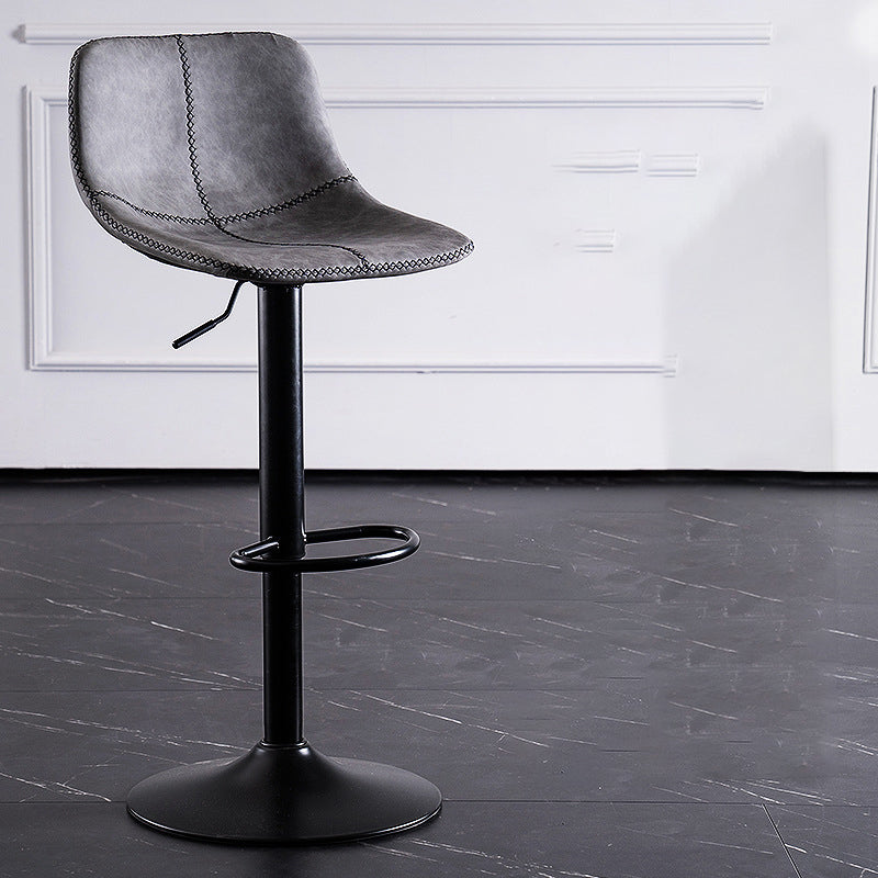 Home Modern Adjustable Height Stool Matte Finish Leather Barstool Clearhalo 'Bar Furniture' 'Bar Stools' 'bar_stools' 'furn' 'furn_bar_stools' 'Furniture' 'furniture_bar_stools' 'Kitchen & Dining Furniture' 5042655