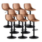 Home Modern Adjustable Height Stool Matte Finish Leather Barstool Light Brown 8 Piece Set Clearhalo 'Bar Furniture' 'Bar Stools' 'bar_stools' 'furn' 'furn_bar_stools' 'Furniture' 'furniture_bar_stools' 'Kitchen & Dining Furniture' 5042664