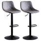 Home Modern Adjustable Height Stool Matte Finish Leather Barstool Grey 2 Piece Set Clearhalo 'Bar Furniture' 'Bar Stools' 'bar_stools' 'furn' 'furn_bar_stools' 'Furniture' 'furniture_bar_stools' 'Kitchen & Dining Furniture' 5042665
