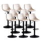 Home Modern Adjustable Height Stool Matte Finish Leather Barstool White 8 Piece Set Clearhalo 'Bar Furniture' 'Bar Stools' 'bar_stools' 'furn' 'furn_bar_stools' 'Furniture' 'furniture_bar_stools' 'Kitchen & Dining Furniture' 5042680