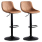 Home Modern Adjustable Height Stool Matte Finish Leather Barstool Brown 2 Piece Set Clearhalo 'Bar Furniture' 'Bar Stools' 'bar_stools' 'furn' 'furn_bar_stools' 'Furniture' 'furniture_bar_stools' 'Kitchen & Dining Furniture' 5042681