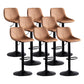 Home Modern Adjustable Height Stool Matte Finish Leather Barstool Brown 8 Piece Set Clearhalo 'Bar Furniture' 'Bar Stools' 'bar_stools' 'furn' 'furn_bar_stools' 'Furniture' 'furniture_bar_stools' 'Kitchen & Dining Furniture' 5042684