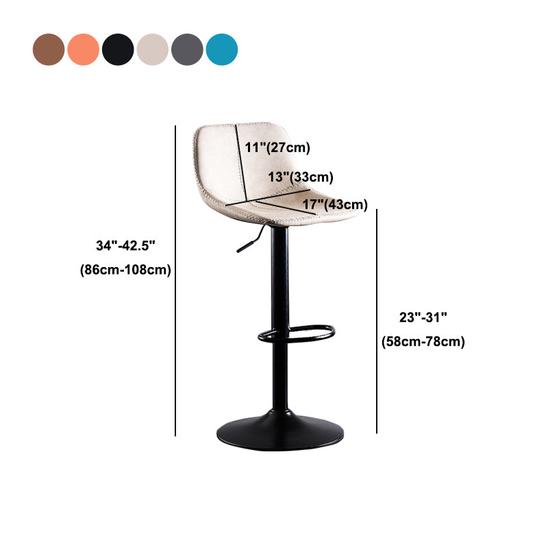 Home Modern Adjustable Height Stool Matte Finish Leather Barstool Clearhalo 'Bar Furniture' 'Bar Stools' 'bar_stools' 'furn' 'furn_bar_stools' 'Furniture' 'furniture_bar_stools' 'Kitchen & Dining Furniture' 5042689