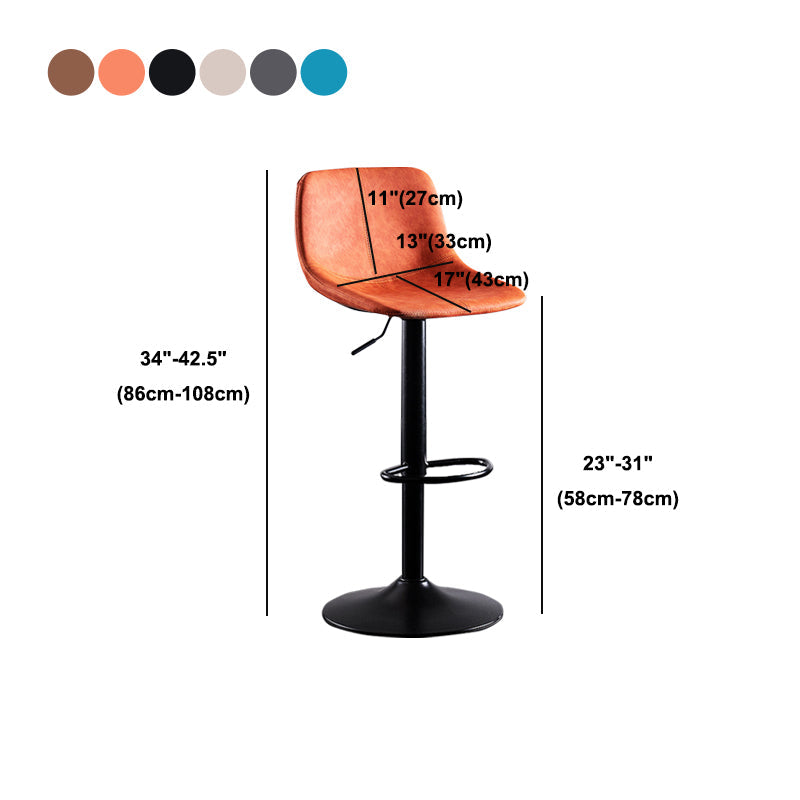 Home Modern Adjustable Height Stool Matte Finish Leather Barstool Clearhalo 'Bar Furniture' 'Bar Stools' 'bar_stools' 'furn' 'furn_bar_stools' 'Furniture' 'furniture_bar_stools' 'Kitchen & Dining Furniture' 5042690