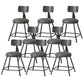 Modern Armless Backrest Counter Stool Iron Cafe Bar Stool with Leather Cushion Black 8 Piece Set Short Stool(18"H) Clearhalo 'Bar Furniture' 'Bar Stools' 'bar_stools' 'furn' 'furn_bar_stools' 'Furniture' 'furniture_bar_stools' 'Kitchen & Dining Furniture' 5042697