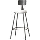 Modern Armless Backrest Counter Stool Iron Cafe Bar Stool with Leather Cushion Clearhalo 'Bar Furniture' 'Bar Stools' 'bar_stools' 'furn' 'furn_bar_stools' 'Furniture' 'furniture_bar_stools' 'Kitchen & Dining Furniture' 5042700