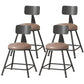 Modern Armless Backrest Counter Stool Iron Cafe Bar Stool with Leather Cushion Coffee 4 Piece Set Short Stool(18"H) Clearhalo 'Bar Furniture' 'Bar Stools' 'bar_stools' 'furn' 'furn_bar_stools' 'Furniture' 'furniture_bar_stools' 'Kitchen & Dining Furniture' 5042702