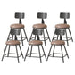 Modern Armless Backrest Counter Stool Iron Cafe Bar Stool with Leather Cushion Coffee 6 Piece Set Short Stool(18"H) Clearhalo 'Bar Furniture' 'Bar Stools' 'bar_stools' 'furn' 'furn_bar_stools' 'Furniture' 'furniture_bar_stools' 'Kitchen & Dining Furniture' 5042704