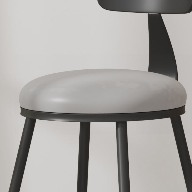 Modern Armless Backrest Counter Stool Iron Cafe Bar Stool with Leather Cushion Clearhalo 'Bar Furniture' 'Bar Stools' 'bar_stools' 'furn' 'furn_bar_stools' 'Furniture' 'furniture_bar_stools' 'Kitchen & Dining Furniture' 5042705