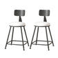 Modern Armless Backrest Counter Stool Iron Cafe Bar Stool with Leather Cushion White 2 Piece Set Short Stool(22"H) Clearhalo 'Bar Furniture' 'Bar Stools' 'bar_stools' 'furn' 'furn_bar_stools' 'Furniture' 'furniture_bar_stools' 'Kitchen & Dining Furniture' 5042707