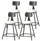 Modern Armless Backrest Counter Stool Iron Cafe Bar Stool with Leather Cushion White 4 Piece Set Short Stool(22"H) Clearhalo 'Bar Furniture' 'Bar Stools' 'bar_stools' 'furn' 'furn_bar_stools' 'Furniture' 'furniture_bar_stools' 'Kitchen & Dining Furniture' 5042710