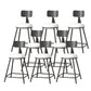 Modern Armless Backrest Counter Stool Iron Cafe Bar Stool with Leather Cushion White 8 Piece Set Short Stool(22"H) Clearhalo 'Bar Furniture' 'Bar Stools' 'bar_stools' 'furn' 'furn_bar_stools' 'Furniture' 'furniture_bar_stools' 'Kitchen & Dining Furniture' 5042714