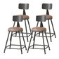 Modern Armless Backrest Counter Stool Iron Cafe Bar Stool with Leather Cushion Coffee 4 Piece Set Short Stool(22"H) Clearhalo 'Bar Furniture' 'Bar Stools' 'bar_stools' 'furn' 'furn_bar_stools' 'Furniture' 'furniture_bar_stools' 'Kitchen & Dining Furniture' 5042717
