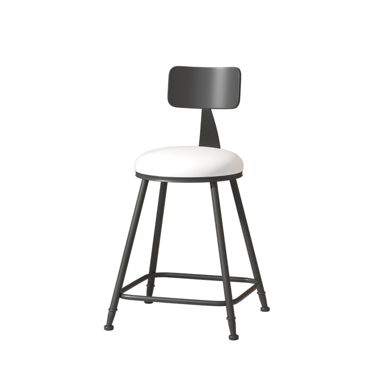 Modern Armless Backrest Counter Stool Iron Cafe Bar Stool with Leather Cushion Clearhalo 'Bar Furniture' 'Bar Stools' 'bar_stools' 'furn' 'furn_bar_stools' 'Furniture' 'furniture_bar_stools' 'Kitchen & Dining Furniture' 5042718