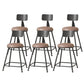 Modern Armless Backrest Counter Stool Iron Cafe Bar Stool with Leather Cushion Coffee 6 Piece Set Short Stool(22"H) Clearhalo 'Bar Furniture' 'Bar Stools' 'bar_stools' 'furn' 'furn_bar_stools' 'Furniture' 'furniture_bar_stools' 'Kitchen & Dining Furniture' 5042720