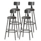 Modern Armless Backrest Counter Stool Iron Cafe Bar Stool with Leather Cushion Black 4 Piece Set Extra Tall Stool (34") Clearhalo 'Bar Furniture' 'Bar Stools' 'bar_stools' 'furn' 'furn_bar_stools' 'Furniture' 'furniture_bar_stools' 'Kitchen & Dining Furniture' 5042723