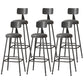 Modern Armless Backrest Counter Stool Iron Cafe Bar Stool with Leather Cushion Black 6 Piece Set Extra Tall Stool (34") Clearhalo 'Bar Furniture' 'Bar Stools' 'bar_stools' 'furn' 'furn_bar_stools' 'Furniture' 'furniture_bar_stools' 'Kitchen & Dining Furniture' 5042724