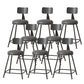 Modern Armless Backrest Counter Stool Iron Cafe Bar Stool with Leather Cushion Black 8 Piece Set Short Stool(22"H) Clearhalo 'Bar Furniture' 'Bar Stools' 'bar_stools' 'furn' 'furn_bar_stools' 'Furniture' 'furniture_bar_stools' 'Kitchen & Dining Furniture' 5042729