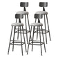 Modern Armless Backrest Counter Stool Iron Cafe Bar Stool with Leather Cushion Grey 4 Piece Set Extra Tall Stool (34") Clearhalo 'Bar Furniture' 'Bar Stools' 'bar_stools' 'furn' 'furn_bar_stools' 'Furniture' 'furniture_bar_stools' 'Kitchen & Dining Furniture' 5042731